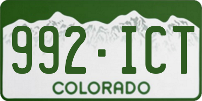 CO license plate 992ICT