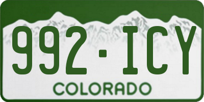 CO license plate 992ICY
