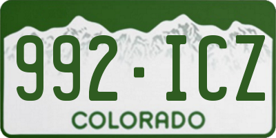 CO license plate 992ICZ