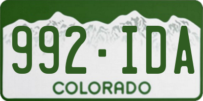 CO license plate 992IDA