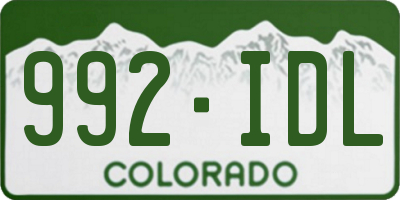 CO license plate 992IDL