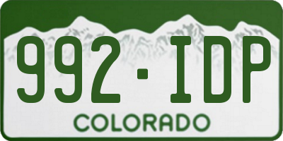 CO license plate 992IDP