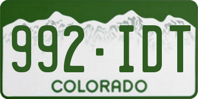 CO license plate 992IDT