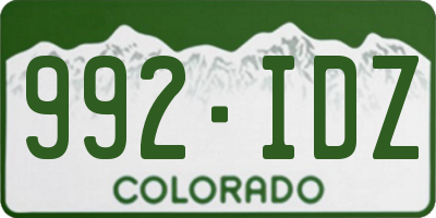 CO license plate 992IDZ