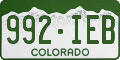 CO license plate 992IEB