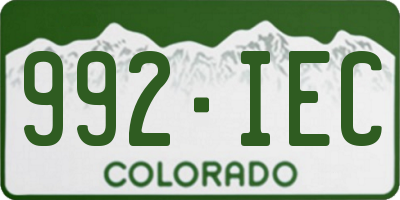 CO license plate 992IEC