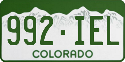 CO license plate 992IEL