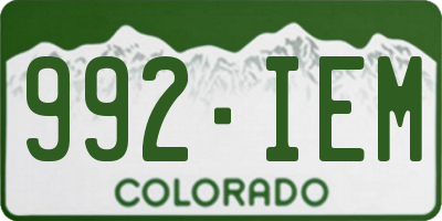 CO license plate 992IEM