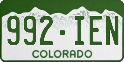 CO license plate 992IEN