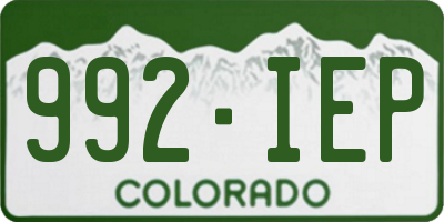 CO license plate 992IEP