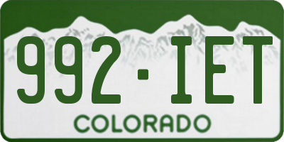 CO license plate 992IET