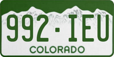 CO license plate 992IEU