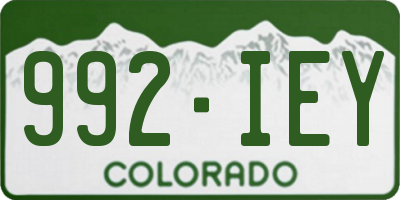 CO license plate 992IEY
