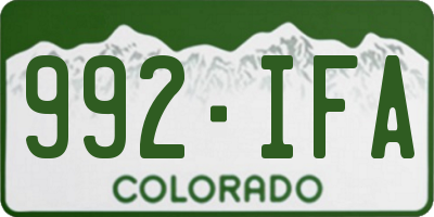 CO license plate 992IFA
