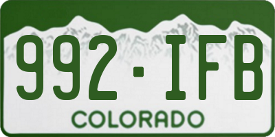CO license plate 992IFB