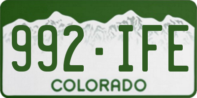CO license plate 992IFE