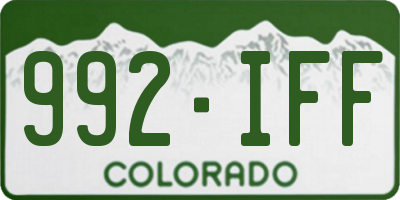 CO license plate 992IFF