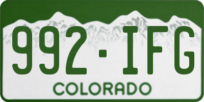 CO license plate 992IFG