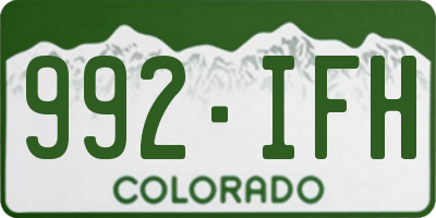 CO license plate 992IFH