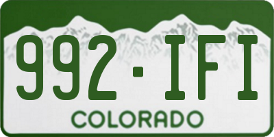 CO license plate 992IFI