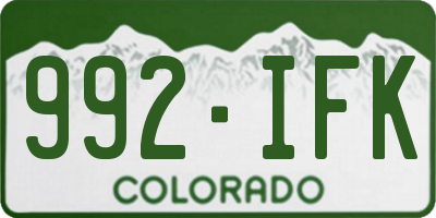 CO license plate 992IFK