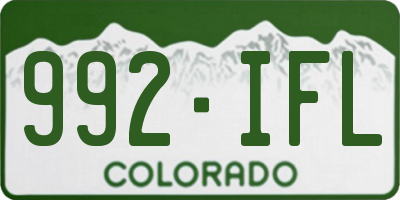 CO license plate 992IFL