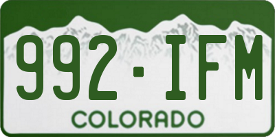 CO license plate 992IFM