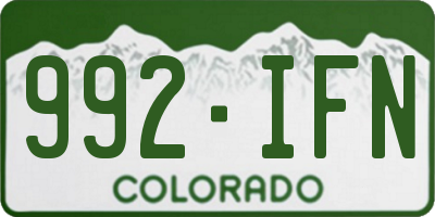 CO license plate 992IFN