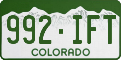 CO license plate 992IFT