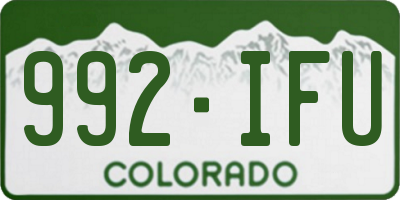 CO license plate 992IFU