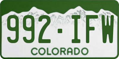 CO license plate 992IFW