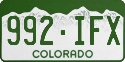 CO license plate 992IFX
