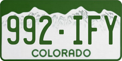CO license plate 992IFY