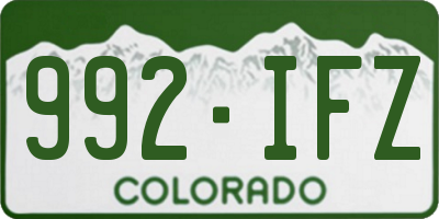 CO license plate 992IFZ