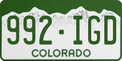 CO license plate 992IGD