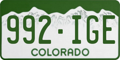 CO license plate 992IGE
