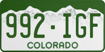 CO license plate 992IGF