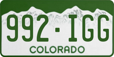 CO license plate 992IGG