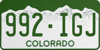 CO license plate 992IGJ