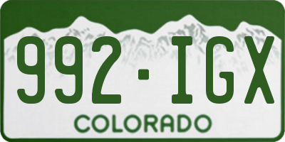CO license plate 992IGX