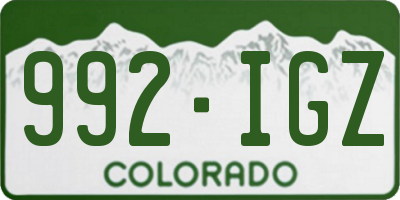 CO license plate 992IGZ