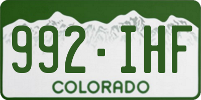 CO license plate 992IHF