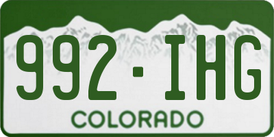 CO license plate 992IHG