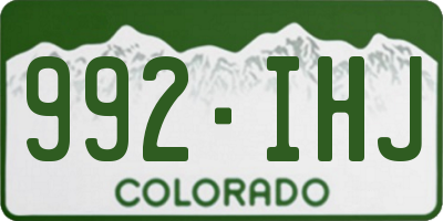 CO license plate 992IHJ