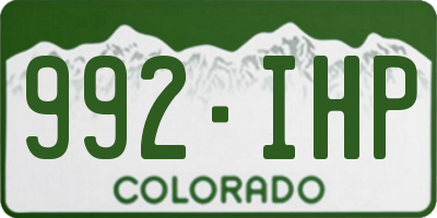 CO license plate 992IHP
