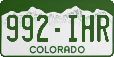 CO license plate 992IHR
