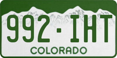 CO license plate 992IHT