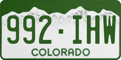 CO license plate 992IHW