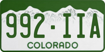 CO license plate 992IIA