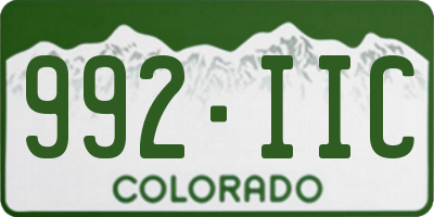 CO license plate 992IIC